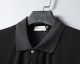 Men's Summer New Simple Leather Logo Casual Short Sleeve Polo Shirt Black KK-30004