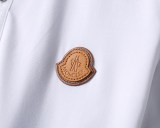 Men's Summer New Simple Leather Logo Casual Short Sleeve Polo Shirt White KK-30004