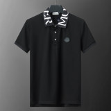 Men's Summer New Simple Jacquard Logo Casual Short-Sleeved Polo Shirt Black KK-30002