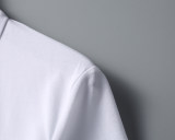 Men's Summer New Simple Leather Logo Casual Short Sleeve Polo Shirt White KK-30004