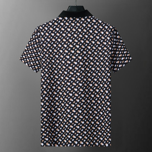 Men's Summer New Fashion Casual Short Sleeve Polo Shirt Black White KK-30025