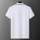 Men's Summer New Simple Embroidered Logo Casual Short Sleeve Polo Shirt White KK-30017