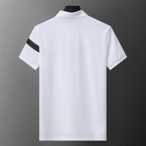 Men's Summer New Simple Fashion Jacquard Logo Casual Short-Sleeved Polo Shirt White KK-30019