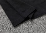 Men's Summer Fashion Printed LOGO Casual Loose Washed Short Sleeve T Shirt Black