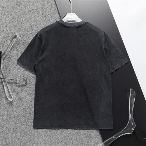 Men's Summer Simple Printed LOGO Casual Loose Washed Short Sleeve T Shirt Black