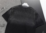 Men's Summer Simple Printed LOGO Casual Loose Washed Short Sleeve T Shirt Black