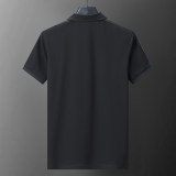 Men's Summer New Simple Jacquard Logo Casual Short-Sleeved Polo Shirt Black KK-30023