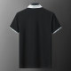 Men's Summer New Simple Embroidered Logo Casual Short Sleeve Polo Shirt Black KK-30018