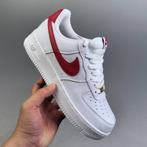 Air Force 1 Low Fashionable Casual Sports Sneakers White&Red Logo CZ0326-100