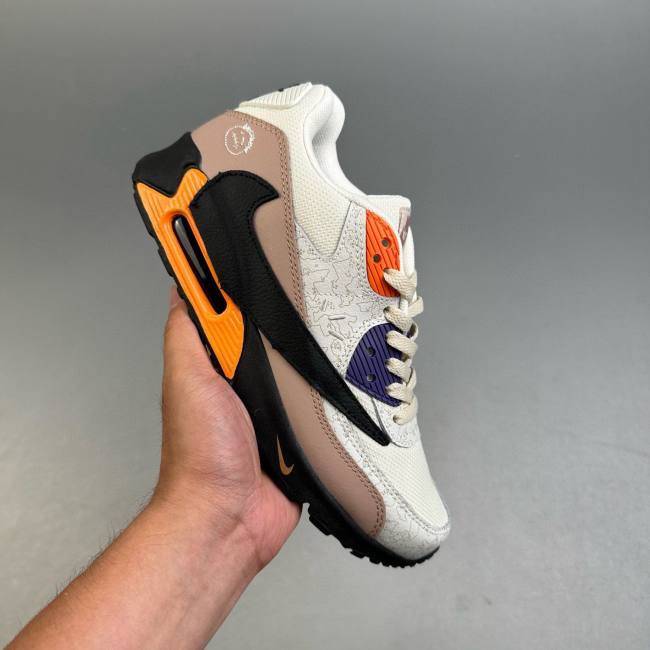 Air Max 90 Retro Cushioned Running Shoes Beige DC4116-010