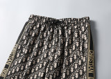 2024 Men's Spring/Summer New Classic Jacquard Short Sleeve Polo Suit Black KK-6519