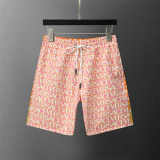 2024 Men's New Spring Summer Fashion Jacquard Casual Short-Sleeved Polo Suit Pink KK-6520