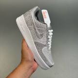 Air Force 1 Low Top Casual Sports Sneakers Gray&Black HF0729-001