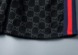2024 Spring Summer Men's New Fashion Jacquard Logo Casual Short Sleeve Polo Shirt Shorts Set Black KK-6524
