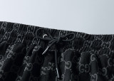 2024 Spring Summer Men's New Fashion Jacquard Logo Casual Short Sleeve Polo Shirt Shorts Set Black KK-6524