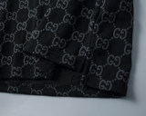 2024 Spring Summer Men's New Fashion Jacquard Logo Casual Short Sleeve Polo Shirt Shorts Set Black KK-6524