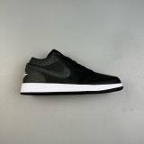 Jordan 1 Low-cut Casual Sports Sneakers Pure Black FB9907-001