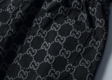 2024 Spring Summer Men's New Fashion Jacquard Logo Casual Short Sleeve Polo Shirt Shorts Set Black KK-6524
