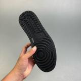 Jordan 1 Low-cut Casual Sports Sneakers Pure Black FB9907-001