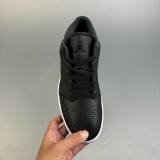 Jordan 1 Low-cut Casual Sports Sneakers Pure Black FB9907-001