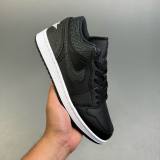 Jordan 1 Low-cut Casual Sports Sneakers Pure Black FB9907-001