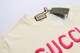 T Shirt 3D Embroidery Logo Heavyweight Top Oatmeal