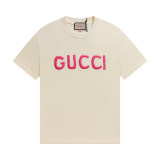 T Shirt 3D Embroidery Logo Heavyweight Top Oatmeal