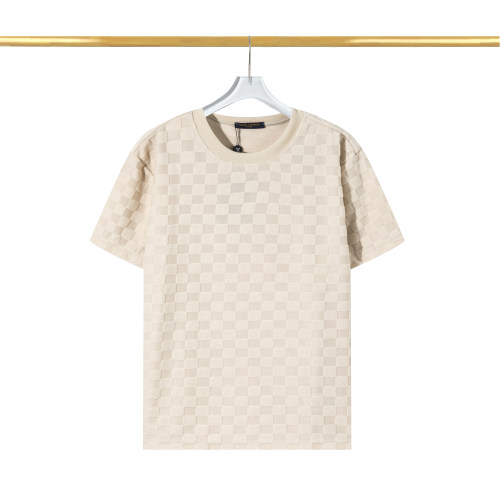 2024 Summer New Unisex Fashion Cotton Short Sleeve T-Shirt Apricot T2105#202458