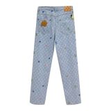 2024 Autumn Winter New Men's Denim Jacket Jeans Suit Blue