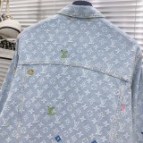 2024 Autumn Winter New Men's Fashion Denim Jacket Blue