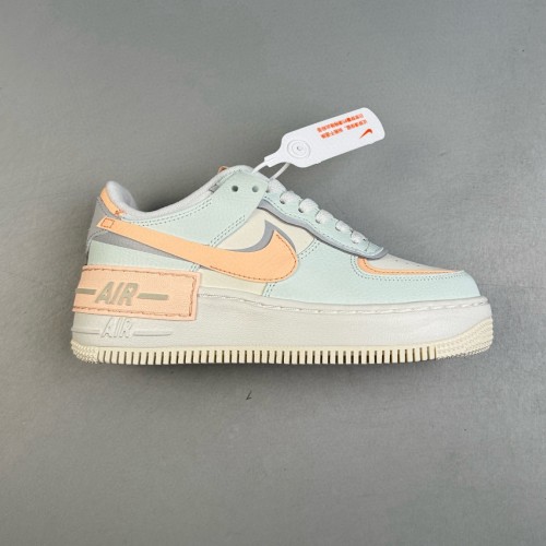 Air Force 1 Shadow Lightweight Thick Sole Low Top Board Shoes Green Orange