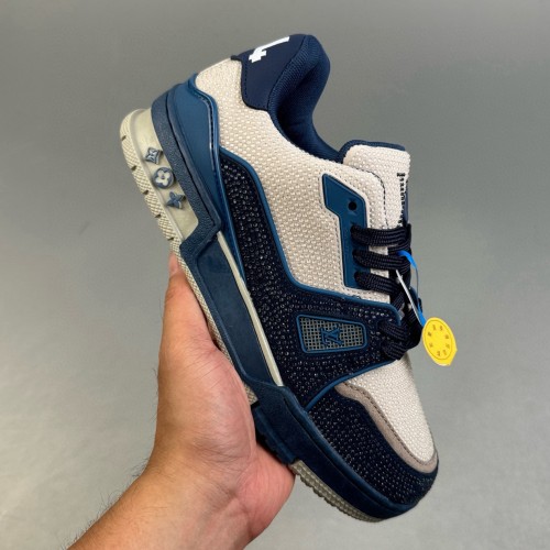 Trainer Sneaker Low Casual Sports Shoes Beige Blue