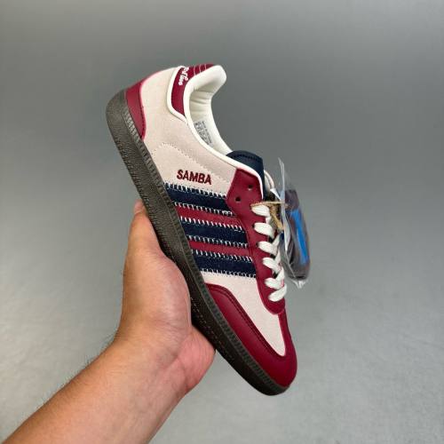 Originals Samba Retro Low-cut Casual Sports Sneakers Beige&Red ID6023