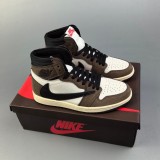 Travis Scott x Air Jordan 1 High Top Sneakers Basketball Shoes Brown Black CD4487-100