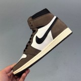 Travis Scott x Air Jordan 1 High Top Sneakers Basketball Shoes Brown Black CD4487-100