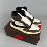 Travis Scott x Air Jordan 1 High OG Casual Sneakers Basketball Shoes Brown Black CD4487-100