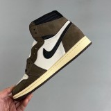 Travis Scott x Air Jordan 1 High OG Casual Sneakers Basketball Shoes Brown Black CD4487-100