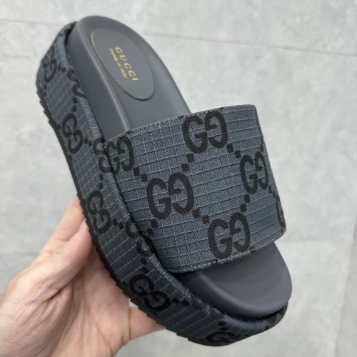 Women's Fashion GG Casual Thick Bottom Non-slip Slippers Gray