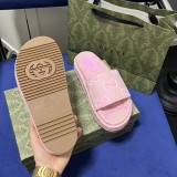 GG Angelina Platform 55mm Embroidery  Slippers Pink