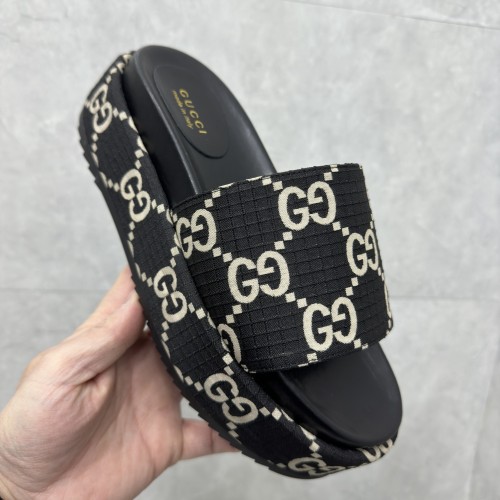 Women's Fashion GG Casual Thick Bottom Non-slip Slippers Black