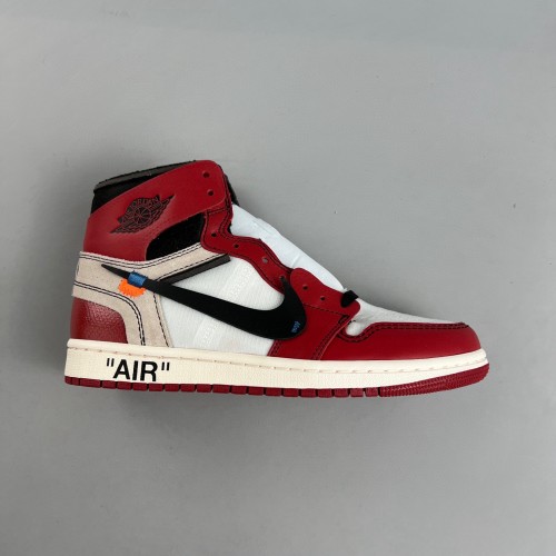 OFF-WHITE x Air Jordan 1 Retro High Chicago Basketball Shoes Red White