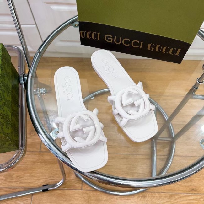 Women's GG Thin Bottom Non-slip Sandals Slippers White