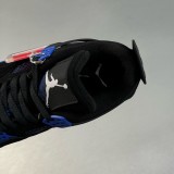 Air Jordan 4 Retro Casual Sneakers Black Blue