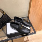Women's Horsebit Slip On Loafer Flat Shoes Black