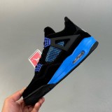 Air Jordan 4 Retro Casual Sneakers Black Blue