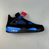 Air Jordan 4 Retro Casual Sneakers Black Blue