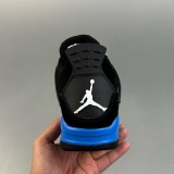 Air Jordan 4 Retro Casual Sneakers Black Blue