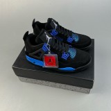 Air Jordan 4 Retro Casual Sneakers Black Blue
