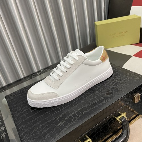 Men's Vintage Check Panelled Casual Sneakers White