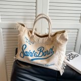 5A Women's Cotton Canvas Vanity Tote Bag Beige